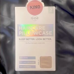 Shine by Night Haircare Pillowcase Set (2) King Size Neutral Color NWT